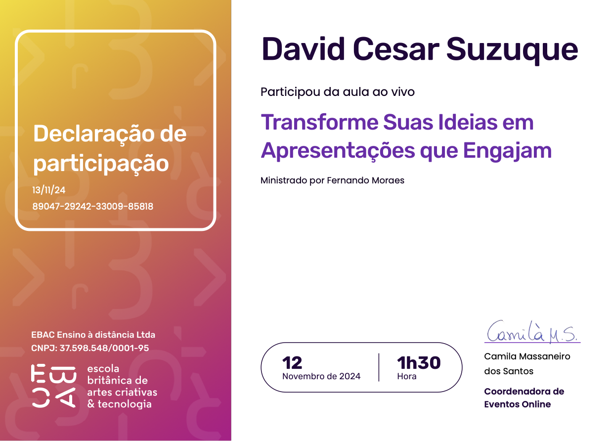 EBAC Certificate 1